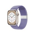 Crong Wave Band - Pleciony pasek do Apple Watch 38/40/41 mm (fioletowy)