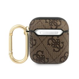 Guess 4G Script Metal Collection- Etui AirPods 1/2 gen (brązowy)