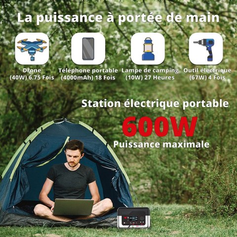 Wonder Wx600 Power Station - Przenośna stacja zasilania 300W 72800 mAh (Czarny)