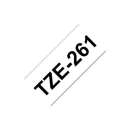 Brother TZe-261 Taśma laminowana czarno na białym, TZe, 8 m, 3,6 cm