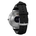 GARETT Smartwatch Verona srebrno-czarny skórzany