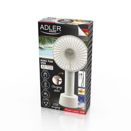 Adler Fan AD 7331w Portable Mini Fan USB, Number of speeds 3, 4.5 W, Diameter 9 cm, White